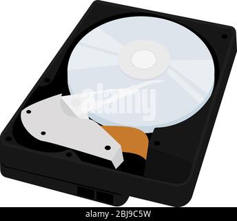 Festplatte. Computer-Festplatte isoliert auf weißem Hintergrund Vektor Stock Illustration Stock Vektor
