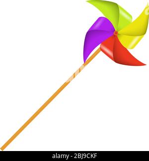 Realistische Windmühle mit einem Knopf in der Mitte. vektor isolierte Illustration Stock Vektor