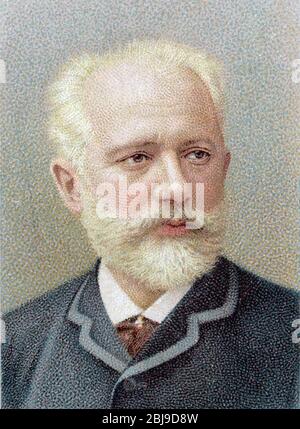 PJOTR IILYICH TSCHAIKOWSKY (1840-1893) Russischer Romantiker auf einer Zigarettenkarte Stockfoto