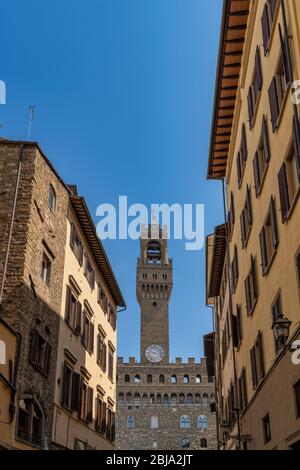 Volterra Stadt central square, mittelalterlichen Palast Palazzo dei Priori Wahrzeichen, Pisa, Toskana, Italien, Europa Stockfoto