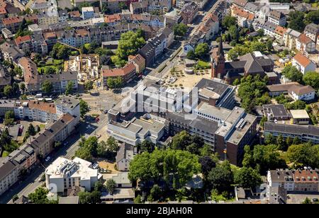 , Krankenhaus Marien-Krankenhaus, Marienkirche und Wohngebäude in Witten, 19.07.2016, Luftaufnahme, Deutschland, Nordrhein-Westfalen, Ruhrgebiet, Witten Stockfoto