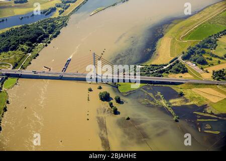 Landschaften des neu gestalteten Lippenöffnungsraumes im Flusslauf des Rheins in Wesel, 23.06.2016, Luftaufnahme, Deutschland, Nordrhein-Westfalen, Ruhrgebiet, Wesel Stockfoto