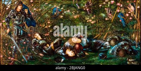 Edward Burne-Jones, Gemälde, der Prinz betritt den Briar-Wald, 1871-1873 Stockfoto