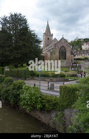 Erhaltung Kulturerbe Erhaltung Old English Village Cotswolds Cotswolds Steingebäude Architektur Bradford on Avon Wiltshire BA15 1DE Stockfoto