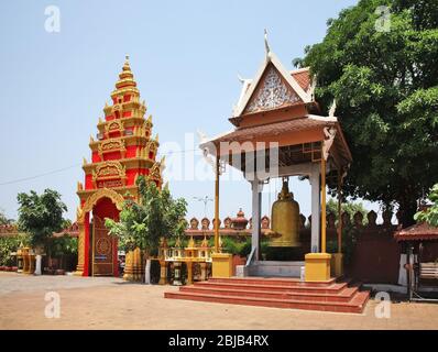 Wat Ounalom (Unnalom) Tempel in Phnom Penh. Kambodscha Stockfoto