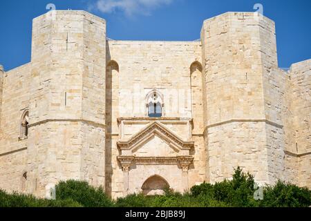 Detailansicht von Castel del Monte, Apulien. Italien. Stockfoto