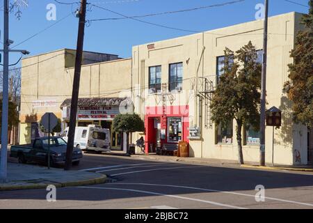 Clarksdale USA - 7. Februar 2015 - Downtown Street in Clarksdale Mississippi USA Stockfoto