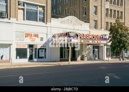 Clarksdale USA - 7. Februar 2015 - Downtown Street in Clarksdale Mississippi USA Stockfoto