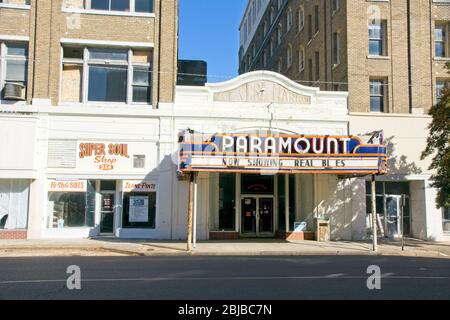 Clarksdale USA - 7. Februar 2015 - Downtown Street in Clarksdale Mississippi USA Stockfoto