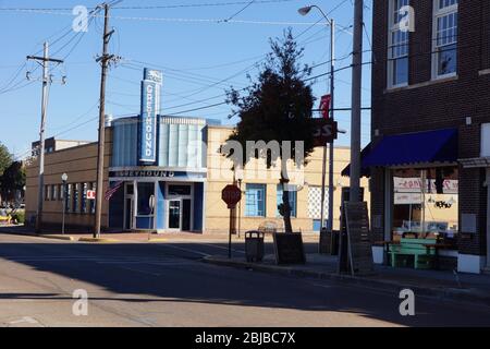 Clarksdale USA - 7. Februar 2015 - Downtown Street in Clarksdale Mississippi USA Stockfoto