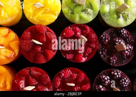 Leckeres Obst Eis, Nahaufnahme Stockfoto