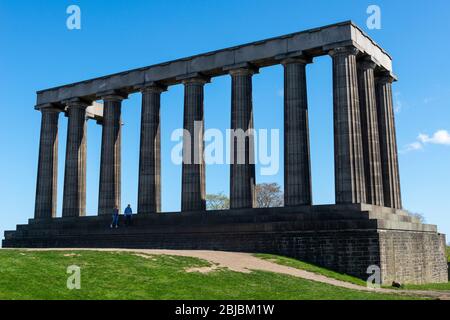 National Monument of Scotland auf Calton Hill in Edinburgh, Schottland, Großbritannien Stockfoto