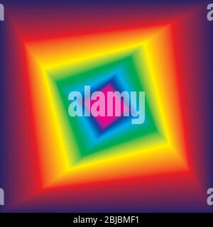 Abstract Arabeske DUNKELBLAU Rot Gelb GRÜN Cyan BLAU MAGENTA Spinneres Perspektivdesign auf transparentem Hintergrund Stock Vektor