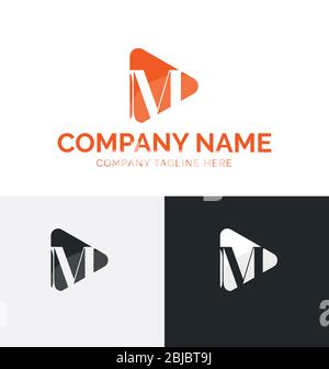 M Letter Multimedia Logo Vorlage. Vektorvorlage für das Logo „Letter M“. M Brief Vektor einfach zu bearbeiten Stock Vektor