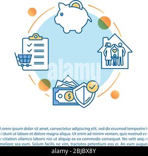 Symbol für das Konzept des Familiensparens mit Text Stock Vektor