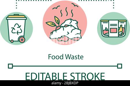 Symbol für das Konzept der Lebensmittelabfälle Stock Vektor