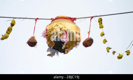 Dahi Hundie, Janmashtami Gokul Ashtami Govinda Festival, , Indien Stockfoto