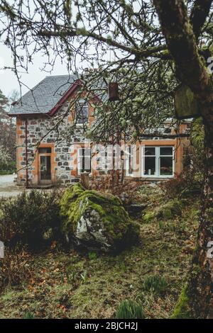 Golspie/UK-22/3/18: Glencanisp Lodge auf dem Anwesen der Assynt Foundation, nahe Loch Druim Suardalain, nahe Lochinver, West Sutherland, Schottland Stockfoto