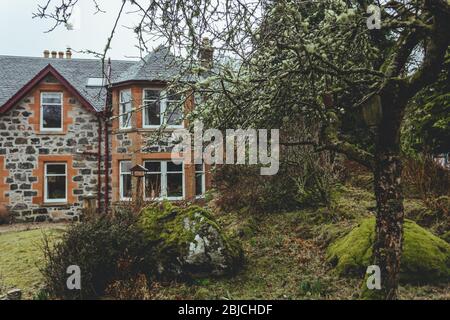 Golspie/UK-22/3/18: Glencanisp Lodge auf dem Anwesen der Assynt Foundation, nahe Loch Druim Suardalain, nahe Lochinver, West Sutherland, Schottland Stockfoto