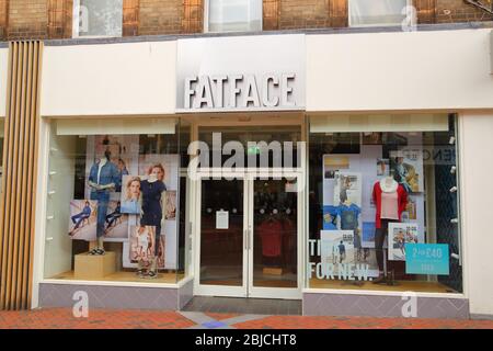 Einzelhandel von FatFace in Broad Street, Reading, Großbritannien Stockfoto