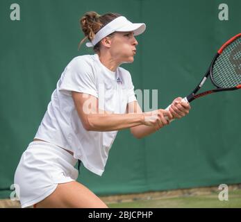 Andrea Petkovic bei Wimbledon 2018 Stockfoto