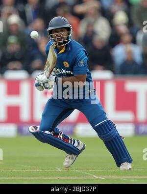 CHESTER LE STREET, ENGLAND - Kumar Sangakkara von Sri Lanka beim 2. ODI zwischen England und Sri Lanka am Emirates Riverside, Chester le Street am Sonntag, 25. Mai 2014 (Quelle: Mark Fletcher) Stockfoto