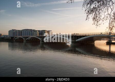 River Thames Railway Victoria Bridge Grosvenor Bridge 4 Grosvenor Rd, London SW1V von A. H. Cantrell British Rail Stockfoto