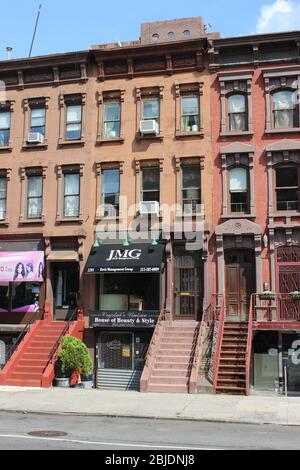 Amsterdam Nachrichtenbüro, Neo-Grec Row House, Harlem, New York Stockfoto
