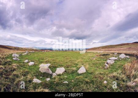 Der Cockpit Stone Circle, Barton Fell, Cumbria UK Stockfoto