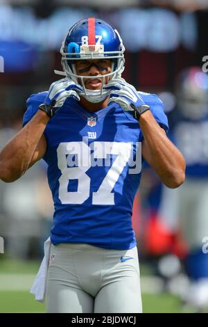 16. September 2012: New York Giants Wide Receiver Domenik Hixon (87) während einer Woche 2 NFL NFC Matchup zwischen den Tampa Bay Buccaneers und New York Gian Stockfoto