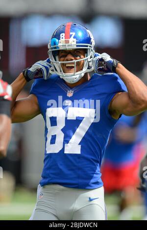 16. September 2012: New York Giants Wide Receiver Domenik Hixon (87) während einer Woche 2 NFL NFC Matchup zwischen den Tampa Bay Buccaneers und New York Gian Stockfoto