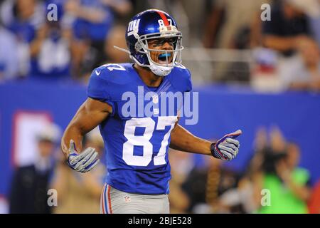 05. September 2012: New York Giants Wide Receiver Domenik Hixon (87) während eines Woche 1 NFL Matchup zwischen den Dallas Cowboys und New York Giants in Metl Stockfoto