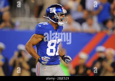 05. September 2012: New York Giants Wide Receiver Domenik Hixon (87) während eines Woche 1 NFL Matchup zwischen den Dallas Cowboys und New York Giants in Metl Stockfoto