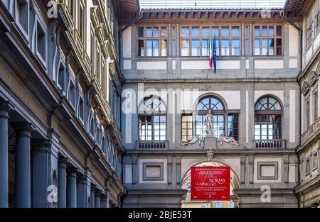 FLORENZ, ITALIEN - 14. APRIL 2013: Uffizien, Primary Art Museum von Florenz, Toskana, Italien. Stockfoto