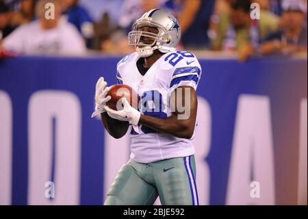 05. September 2012: Dallas Cowboys laufen zurück Felix Jones (28) während eines 1. NFL Matchup zwischen den Dallas Cowboys und New York Giants bei Metlife Stockfoto