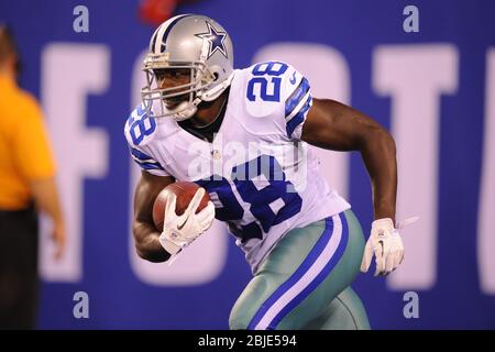 05. September 2012: Dallas Cowboys laufen zurück Felix Jones (28) während eines 1. NFL Matchup zwischen den Dallas Cowboys und New York Giants bei Metlife Stockfoto