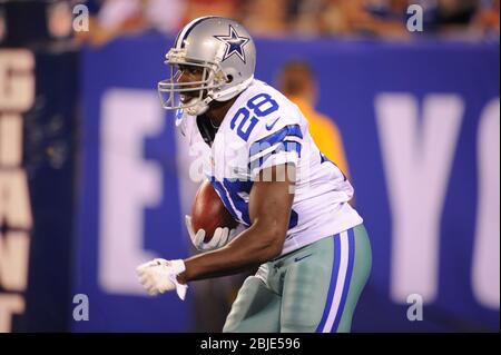 05. September 2012: Dallas Cowboys laufen zurück Felix Jones (28) während eines 1. NFL Matchup zwischen den Dallas Cowboys und New York Giants bei Metlife Stockfoto
