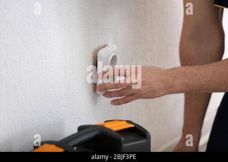 Elektriker Instandsetzung Buchse, Nahaufnahme Stockfoto