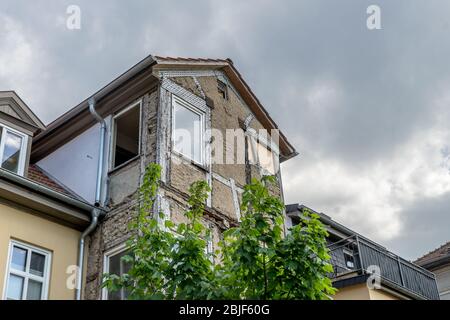 Detail eines Hauses in renovierungsbedürftig Stockfoto