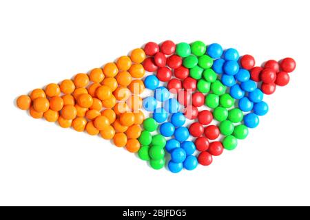 Eis aus leckeren Süßigkeiten auf weißem Hintergrund Stockfoto