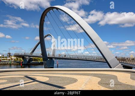 Die Elizabeth Quay Brücke in Perth, Western Australia Stockfoto