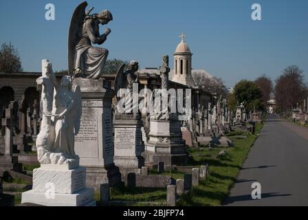 Brompton Cemetery, Fulham Rd, Kensington, London SW10 9UG Stockfoto