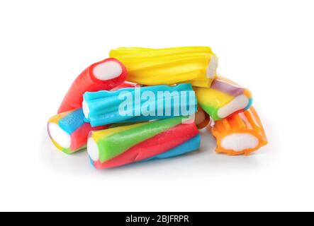 Leckere gelee Bonbons auf weißem Hintergrund Stockfoto