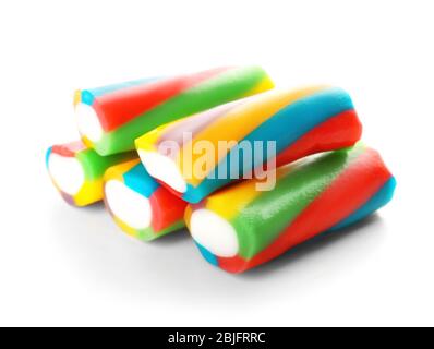 Leckere gelee Bonbons auf weißem Hintergrund Stockfoto
