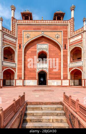 Humayuns Grab, Mausoleum des Mogulherrn Humayun in Neu Delhi, Indien Stockfoto