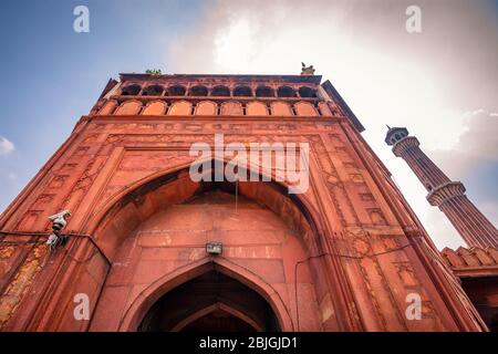 Masjid e Jahan Numa, Jama Masjid Moschee in Alt-Delhi, eine der größten Moscheen in Indien Stockfoto