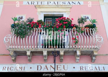 Geschäft, Corso Umberto, Taormina Stadt, Sizilien Insel, Italien, Europa Stockfoto