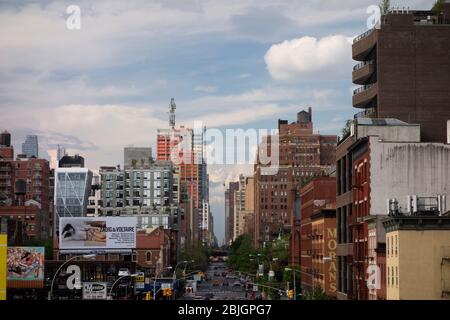 Blick auf Manhattan von der High Line auf der West Side Stockfoto