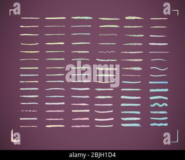 Vektor bunte Aquarell Pinsel Strich Set. Bunte Aquarell Kunst Hand bemalten Pinselstriche Stock Vektor