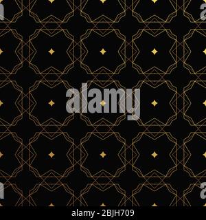 Nahtlose goldene Muster auf einem dunklen Hintergrund. Wappensymbol. Vektorgrafik. Stock Vektor